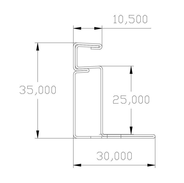 Solar Panel Mounting Frame profile drawing
