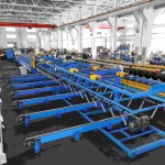 Komplette Beli-Doppelschicht-Rollformanlage zur Herstellung von zweilagigen Metallpaneelen.