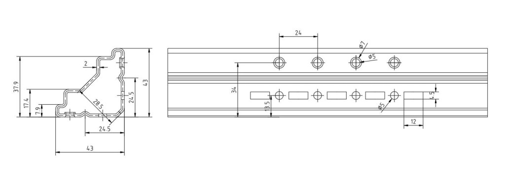 profile drawings of electrical enclosure column