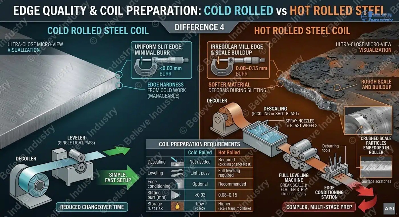 edge quality and coil preparation