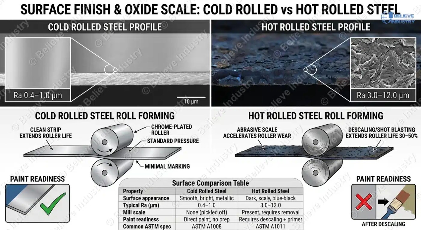 surface finish and oxide scale